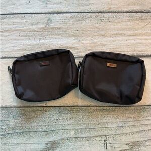 Tumi Black Textured Nylon Travel Pouch Duo